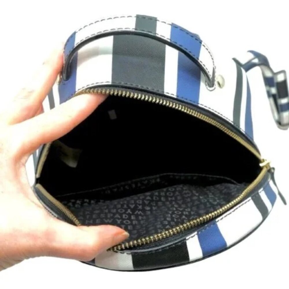 KATE SPADE~Laurel Way~STRIPED BACKPACK BAG in CRUISE SHIP BLUE - Picture 6 of 6